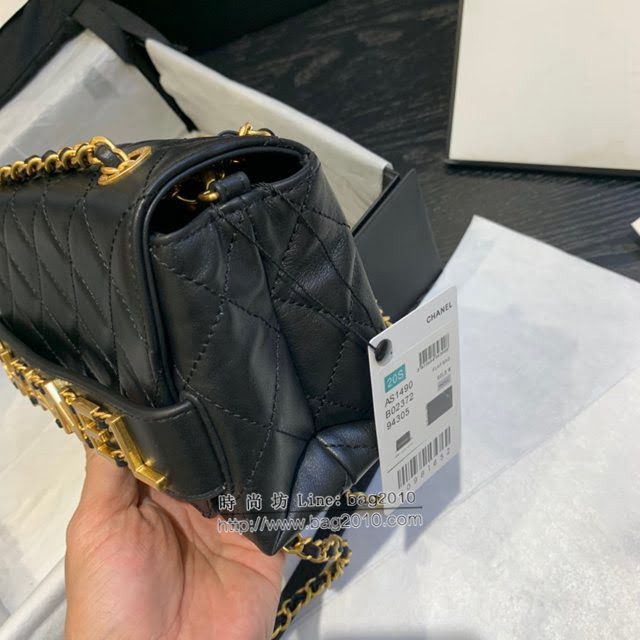 Chanel女包 香奈兒專櫃春夏爆款單肩斜挎字母包 Chanel牛皮口蓋包 AS1490  djc4348